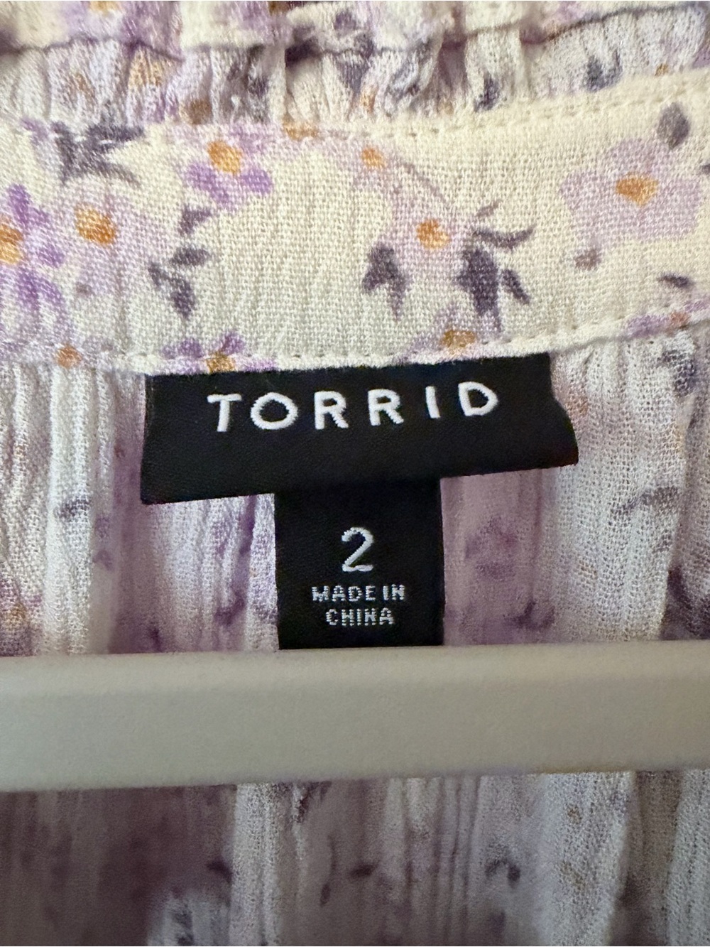 Light Purple Floral Peasant Blouse - Torrid - Picture 3 of 5